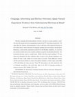 Campaign Advertising and Election Outcomes: Quasi-natural Experiment Evidence from Gubernatorial Elections in Brazil Cover Page