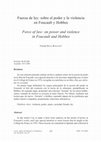 Research paper thumbnail of Fuerza de la ley: sobre el poder y la violencia en Foucault y Hobbes