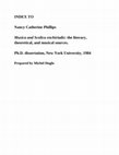 Research paper thumbnail of INDEX TO Phillips Musica enchiriadis PhD diss NYU 1984