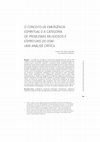 Research paper thumbnail of O conceito de emergência espiritual e a categoria de problemas religiosos e espirituais.pdf