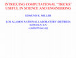 Research paper thumbnail of Presentation-INTRIGUING COMPUTATIONAL " TRICKS " USEFUL IN SCIENCE AND ENGINEERING