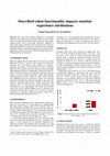 Research paper thumbnail of Described robot functionality impacts emotion experience attributions