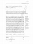 Research paper thumbnail of Policy analysis for tropical marine reserves: challenges and directions