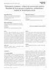 Research paper thumbnail of 13 Quaderns del CAC 46, vol. XXIII - juliol 2020 Participació ciutadana i mitjans de comunicació públics. Resultats de focus groups a acadèmics, professionals i experts en dinamització social