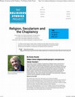 Research paper thumbnail of Religion, Secularism, and the Chaplaincy