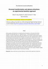 Research paper thumbnail of Personal transformation and advance directives: an experimental bioethics approach