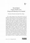 Research paper thumbnail of David Quint, Virgil's Double Cross: Design and Meaning in the Aeneid. Princeton: Princeton University Press, 2018