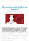 Research paper thumbnail of Menakar Pengadilan In Absentia Koruptor