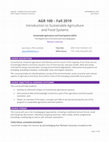 Research paper thumbnail of AGR100 - Introduction to Sustainable Agriculture and Food Systems