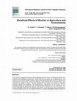 Beneficial Effects of Biochar on Agriculture and Environments Cover Page