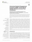 Research paper thumbnail of University Student Engagement Inventory (USEI): Transcultural Validity Evidence Across Four Continents