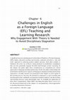 Research paper thumbnail of Challenges in English as a Foreign Language (EFL) Teaching and Learning Research: Why Engagement With Theory Is Needed to Avoid Disciplinary Stagnation