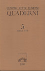 Research paper thumbnail of Quaderni del Centro Studi Lunensi, volume 5, nuova serie (1999)