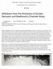 Research paper thumbnail of Withdrawn from the Diversions of Society: Seclusion and Beethoven's Chamber Music