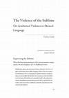 The Violence of the Sublime: On Aesthetical Violence in Musical Language Cover Page