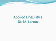 Applied Linguistics Cover Page