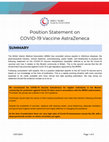 Position Statement on COVID-19 Vaccine AstraZeneca Cover Page