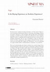 Research paper thumbnail of Is the Buying Experience an Aesthetic Experience?