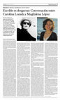 Research paper thumbnail of "Escribir es desgarrar": Conversación entre Carolina Lozada y Magdalena López