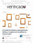 Research paper thumbnail of "El miedo fundado a desaparecer. Niñas y mujeres sin localizar en Nuevo León", VERIFICADO, 27/10/2020