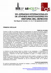 Research paper thumbnail of XIII JORNADAS INTERNACIONALES DE JÓVENES INVESTIGADORES EN HISTORIA DEL DERECHO