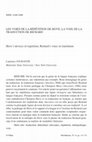 Research paper thumbnail of Les voies de la répétition de Hove, la voix de la traduction de Richard