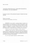 Research paper thumbnail of Análisis contrastivo de la negación gramatical en español y en agni morofu