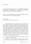 Research paper thumbnail of La traducción escrita en los servicios públicos españoles: clasificación de materiales disponibles online y traducidos al rumano