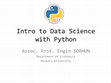 Research paper thumbnail of Intro to Data Science with Python