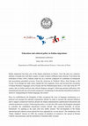 Research paper thumbnail of Education and cultural policy in Italian migrations