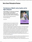 Research paper thumbnail of Review of Daniel Halliday, "The Inheritance of Wealth: Justice, Equality, and the Right to Bequeath" (OUP, 2018)