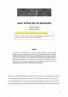 Research paper thumbnail of Some writing tips for philosophy