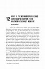 Research paper thumbnail of Michael Brenner, “What If The Weimar Republic Had Survived? A Chapter From Walther Rathenau’s Memoir,” in Gavriel D. Rosenfeld, ed., What Ifs of Jewish History (New York: Cambridge University Press, 2016), 259-274, 389-390