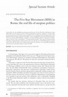 Research paper thumbnail of The Five Star Movement (M5S) in Rome: the real life of utopian politics