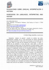 Research paper thumbnail of Divagaciones sobre lenguas, interpretación e historia