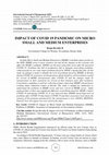 IMPACT OF COVID 19 PANDEMIC ON MICRO SMALL AND MEDIUM ENTERPRISES Cover Page