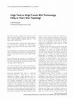 High Tech or High Touch: Will Technology Help or Hurt Our Teaching? Cover Page