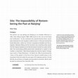 Research paper thumbnail of Site: The Impossibility of Remembering the Past at Nanjing