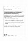 Research paper thumbnail of Community Engagement and Community Cohesion