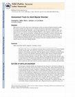 Assessment Tools for Adult Bipolar Disorder Cover Page