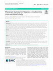 Physician burnout in Nigeria: a multicentre, cross-sectional study Cover Page