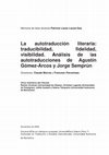 La autotraducción literaria Cover Page