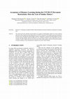 Research paper thumbnail of Acceptance of Distance Learning during the COVID-19 Movement Restrictions: Does the Year of Studies Matter