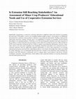 Is Extension Still Reaching Stakeholders? An Assessment of Minor Crop Producers’ Educational Needs and Use of Cooperative Extension Services Cover Page