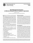 Best Management Practices to Minimize Nonpoint-source Pollution in Agriculture Cover Page