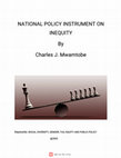 Research paper thumbnail of National Policy lnstrument on Inequity in Tanzania: By Charles J. Mwamtobe