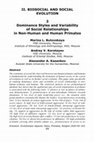 Dominance Styles and Variability of Social Relationships in Non-Human and Human Primates Cover Page