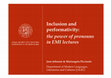 Research paper thumbnail of Inclusion and performativity: the power of pronouns in EMI lectures