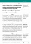 Research paper thumbnail of Reflexiones en torno a la socialización de la conservación preventiva arqueológica en España. Conservar Património, 37, 133-147