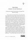 Research paper thumbnail of Rita Felski, Hooked: Art and Attachment. Chicago and London: The University of Chicago Press, 2020.